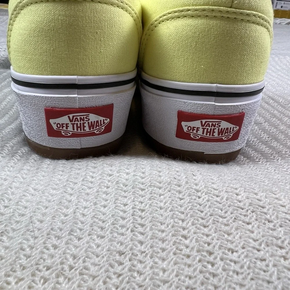 Vans Slip On Shoes Yellow Womens 8 Platform Skater Casual Comfort Classic Summer
